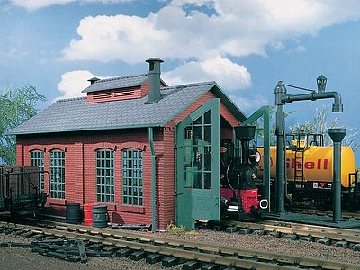Vollmer Single Stall Engine Shed-Small 19-3/8 x 12-3/16 x 12-5/8 48.4 x 30.5 x 31.5cm - G-Scale