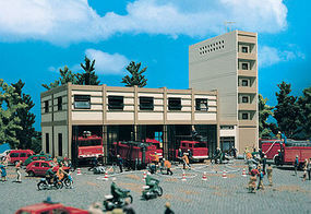 Vollmer Modern Fire Station Kit HO Scale Model Railroad Building #43759 Vollmer Modern Fire Station Kit HO Scale Model Railroad Building #43759