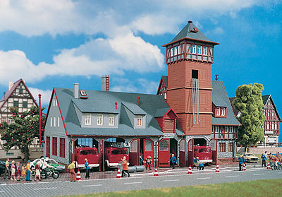 Vollmer Fire Station Kit HO Scale Model Railroad Building #43767