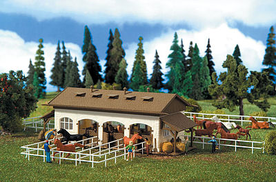 Vollmer Riding Stable w/Horses Kit HO Scale Model Railroad Building #43790