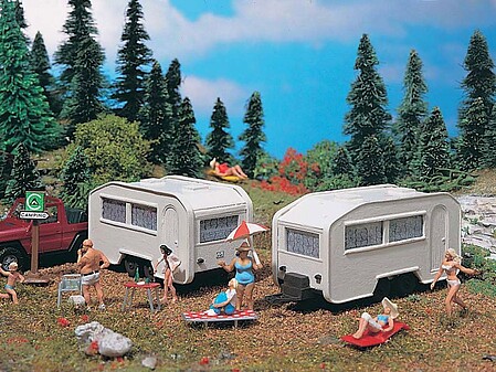 Vollmer Camper (2) HO Scale Model Railroad Vehicle #45147