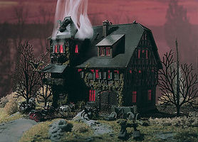 Vollmer Vampire Villa Haunted Mansion w/Flickering Light Kit N Scale Model Railroad Building #47679