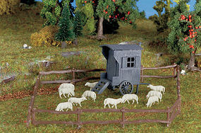 Vollmer Shepherds Carriage w/Sheep N Scale Model Railroad Building Accessory #47717