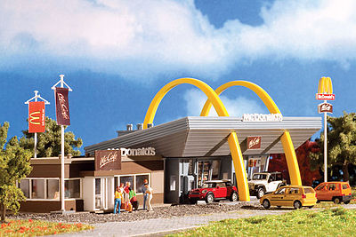 Vollmer McDonalds Restaurant w/McCafe Kit N Scale Model Railroad Building #47766
