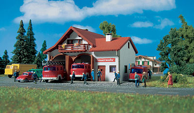 Vollmer Fire Station Kit N Scale Model Railroad Building #47785