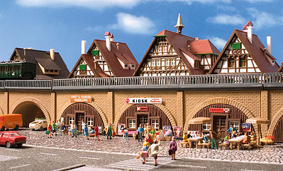 Vollmer Arcades Kit w/Shop Tavern & Kiosk Kit N Scale Model Railroad Building #47818