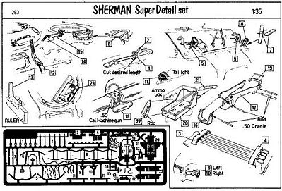 Verlinden Sherman Super Detail Set Plastic Model Vehicle Accessory 1/35 Scale #0263
