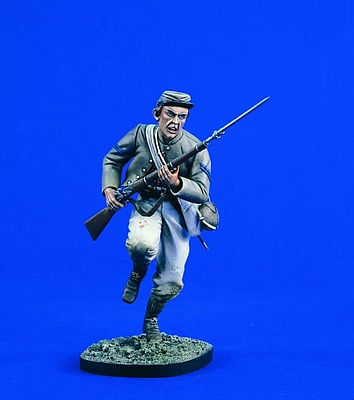 Verlinden 120mm Charge Confederate Infantry Soldier Resin Model Military Figure Kit 1/16 Scale #1757