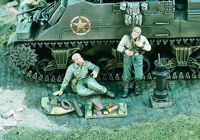 Verlinden WWII US Tankers Chow Time (2) Resin Model Military Figure Kit 1/35 Scale #1907