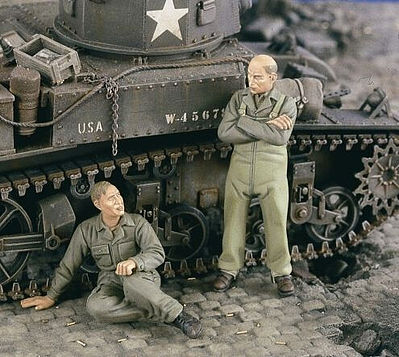 Verlinden WWII US Tankers at Reststop (2) Resin Model Military Figure Kit 1/35 Scale #2455