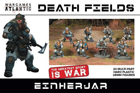 Wargames Death Fields Einherjar with Weapons (24) Plastic Model Multipart Military Figure Kit #df3