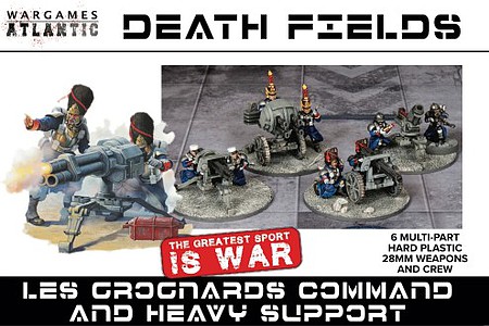 Wargames Death Fields Les Grognard Command & Heavy Support (18) Plastic Model Military Figure Kit #df4