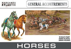 Wargames General Accoutrements Horses (18) Plastic Model Multipart Animal Figure Kit #ga1