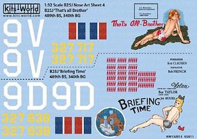 Warbird B25J That's All-Brother, Briefing Time Plastic Model Aircraft Decal 1/32 Scale #132013 Warbird B25J That's All-Brother, Briefing Time Plastic Model Aircraft Decal 1/32 Scale #132013