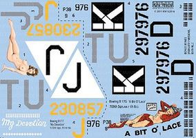 Warbird B17F/G My Devotion, A Bit O' Lace Plastic Model Aircraft Decal 1/32 Scale #132016