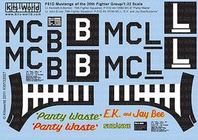 Warbird P51D Panty Waste, EK & Jay Bee Suzanne Plastic Model Aircraft Decal 1/32 Scale #132027 Warbird P51D Panty Waste, EK & Jay Bee Suzanne Plastic Model Aircraft Decal 1/32 Scale #132027