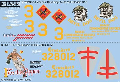 Warbird B25J Devil Dog, 1 For the Gipper Plastic Model Aircraft Decal 1/32 Scale #132042