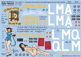 Warbird P47D 56thFG Stalag Luft III, Button Nose, Triss Plastic Model Aircraft Decal 1/32 #132065 Warbird P47D 56thFG Stalag Luft III, Button Nose, Triss Plastic Model Aircraft Decal 1/32 #132065