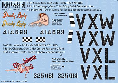 Warbird P51 Shady Lady, Oh Johnie Plastic Model Aircraft Decal 1/32 Scale #132108