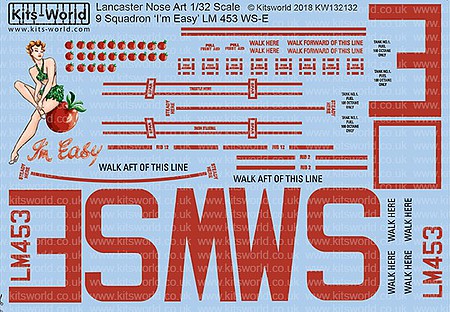 Warbird Avro Lancaster Im Easy 9th Sq. RAF for HKM (OCT) Plastic Model Aircraft Decal 1/32 #132132