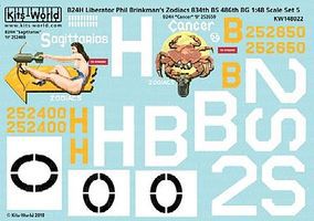 Warbird B24H 486th BG Sagittarias, Cancer Zodiacs Plastic Model Aircraft Decal 1/48 Scale #148022 Warbird B24H 486th BG Sagittarias, Cancer Zodiacs Plastic Model Aircraft Decal 1/48 Scale #148022