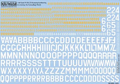 number decals for 13 scales white USAF FONTS 1-2 