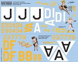 Warbird B17 Betty Boop, Pistol Packin Mama & B17G Pist'l Packing Mama Decal 1/48 #148048 Warbird B17 Betty Boop, Pistol Packin Mama & B17G Pist'l Packing Mama Decal 1/48 #148048