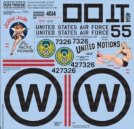 Warbird B29 Joltin Josie The Pacific Pioneer, United Notions Decal 1/48 Scale #148083
