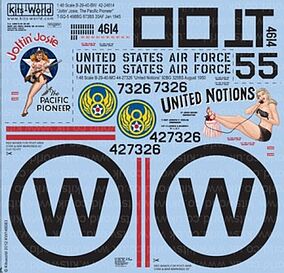 Warbird B29 Joltin Josie The Pacific Pioneer, United Notions Decal 1/48 Scale #148083