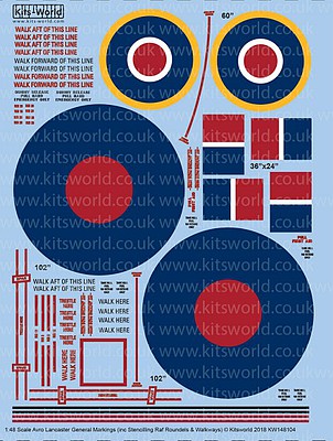 Warbird Avro Lancaster General Markings Plastic Model Aircraft Decal 1/48 Scale #148104