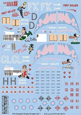Warbird Operation Granby Tornados Set 1 Plastic Model Airplane Decals 1/48 Scale #148132