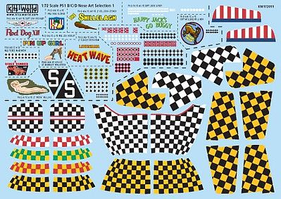 Warbird P51 Kill Markings/Checkers Plastic Model Aircraft Decal 1/72 Scale #172011