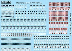 Warbird European & Pacific Theatres Allied Kill Markings Plastic Model Decal Kit 1/72 Scale #172016