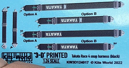 Warbird 3D Color Takara 4-Snap Racing Seatbelts/Harness Black Plastic Model Acc. Kit 1/24 #3124017