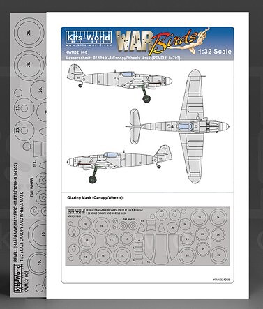 Warbird Messerschmitt Bf109K4 Canopy/Wheels Mask Plastic Model Aircraft Acc. Kit 1/32 Scale #321005