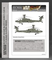 Warbird Hughes Apaches AH64A Block II Canopy/Wheels ACY Plastic Model Aircraft Acc Kit 1/72 #721004