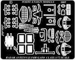 White-Ensign Gato Class Submarine Radars & Antennas Detail Set Plastic Model Ship Accessory 1/72 #7241 White-Ensign Gato Class Submarine Radars & Antennas Detail Set Plastic Model Ship Accessory 1/72 #7241