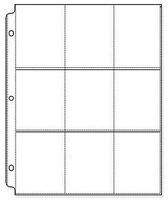 Whitman 9-Pocket Plastic 3-Hole Full-View Pages Displays Trading Cards, (8-1/2''x11'' Page) (5/Pk)