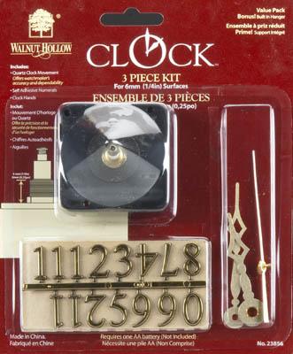 Walnut-Hollow 3pc Clock Kit 1/4 Clock Making Kit #23856