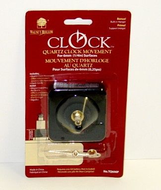 Walnut-Hollow 1/4 Shaft Clock Movement & Hands Clock Making Kit #600