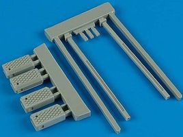 Wheeliant Navy Early NCW4/5 Wheel Chocks w/Fixed Bar Plastic Model Aircraft Accessory 1/32 #132008 Wheeliant Navy Early NCW4/5 Wheel Chocks w/Fixed Bar Plastic Model Aircraft Accessory 1/32 #132008