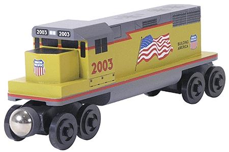 Wooden Toy Train- Diesel Engine Union Pacific Flag By Whittle (100059)