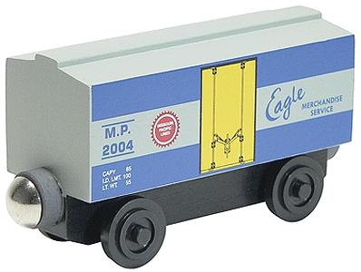 Wooden Toy Train- Box Car Missouri Pacific Merchandiser by Whittle 