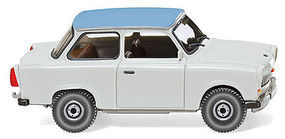 Wiking Trabant 601 S De Luxe Sedan Assembled Gray & Blue HO Scale Model Railroad Vehicle #12905