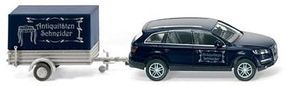 Wiking Audi Q7 Station Wagon w/Covered Low-Side Trailer HO Scale Model Railroad Vehicle #13306