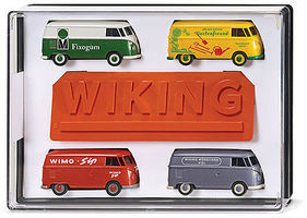 Wiking Volkswagen T1 Cargo Van 4-Vehicle Set Assembled HO Scale Model Railroad Vehicle #217001