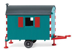 Wiking Construction Site Office Trailer Assembled Water Blue, Red Wiking Construction Site Office Trailer Assembled Water Blue, Red