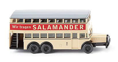 Wiking Double Deck Bus Salamander HO Scale Model Railroad Vehicle #87304