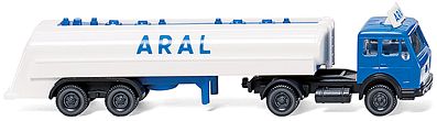 Wiking Mercedes-Benz Tractor w/Tank Trailer Aral N Scale Model Railroad Vehicle #98240