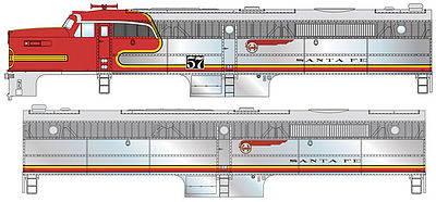 WalthersMainline Alco PA - Standard DC - Santa Fe #57L HO Scale Model Train Diesel Locomotive #10065